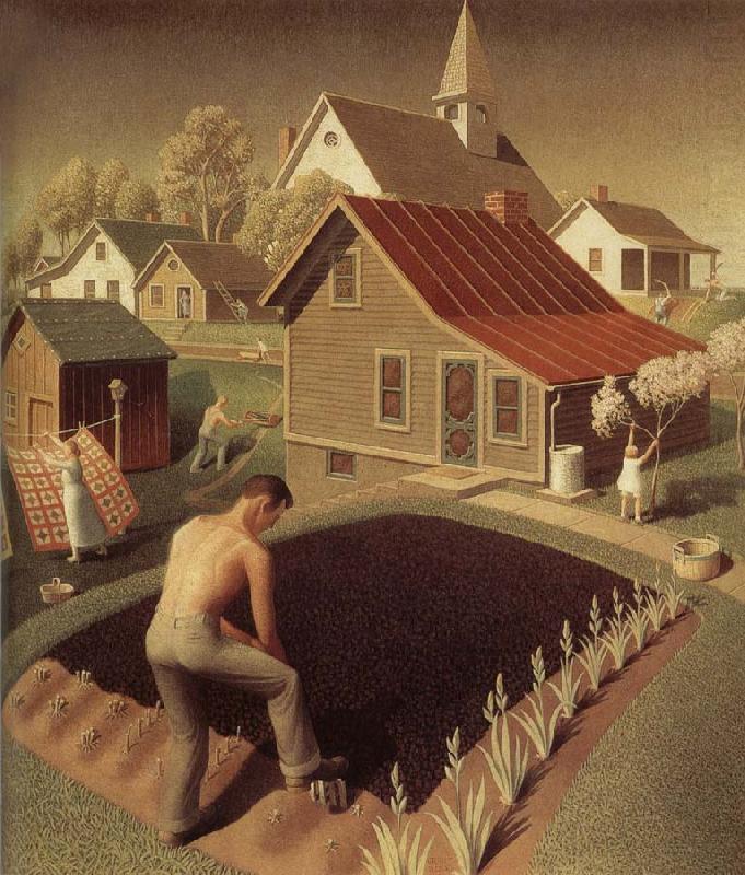 Grant Wood Town Spring china oil painting image